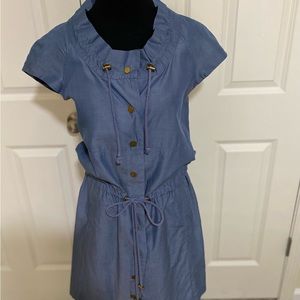 Tory Burch vintage drawstring waist chambray dress